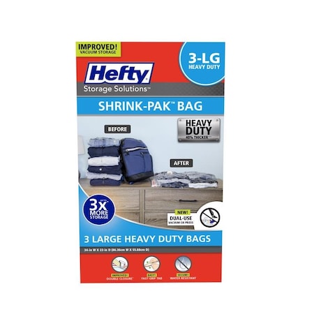 Hefty Hefty Shrink-Pak Clear Vaccum Storage Bag, PK2 HFT-7046463-2